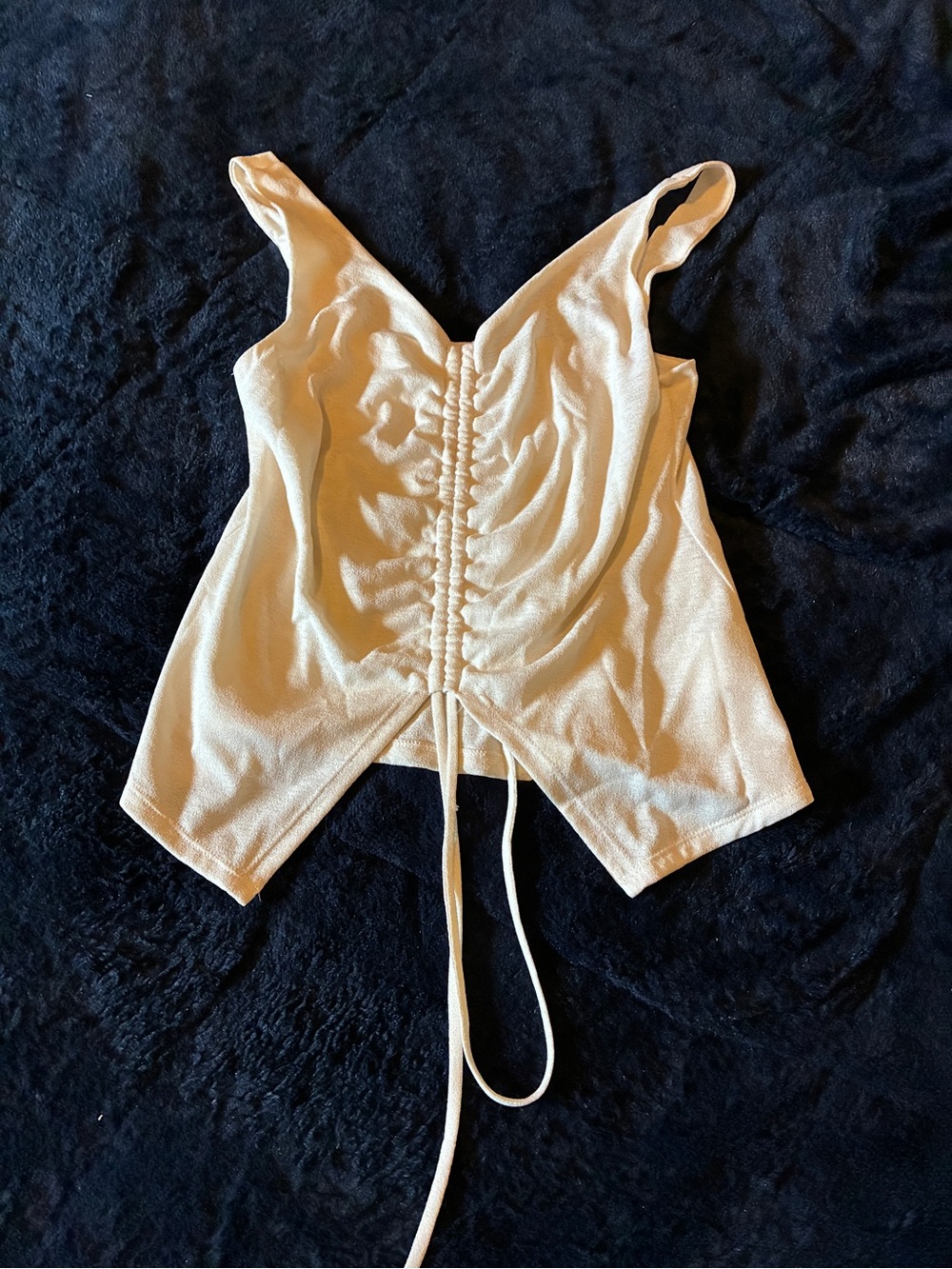 Express White Ruched Front Camisole